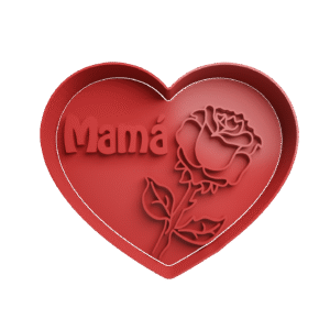 Mamá con Rosa en Corazón