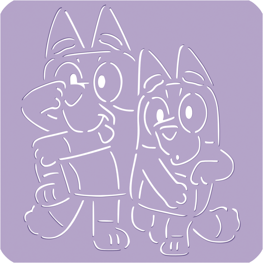 Stencil - Bluey y Bingo
